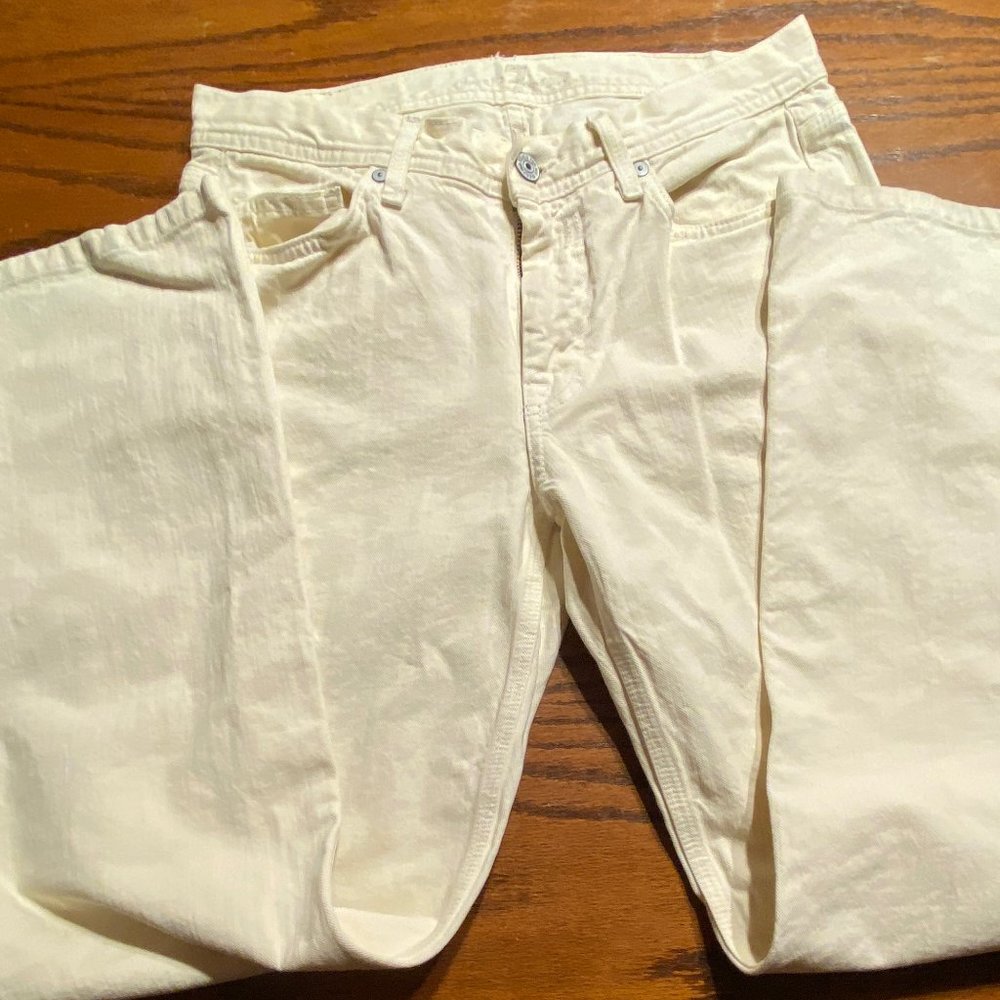 7 for All Mankind Men's White Denim Jeans